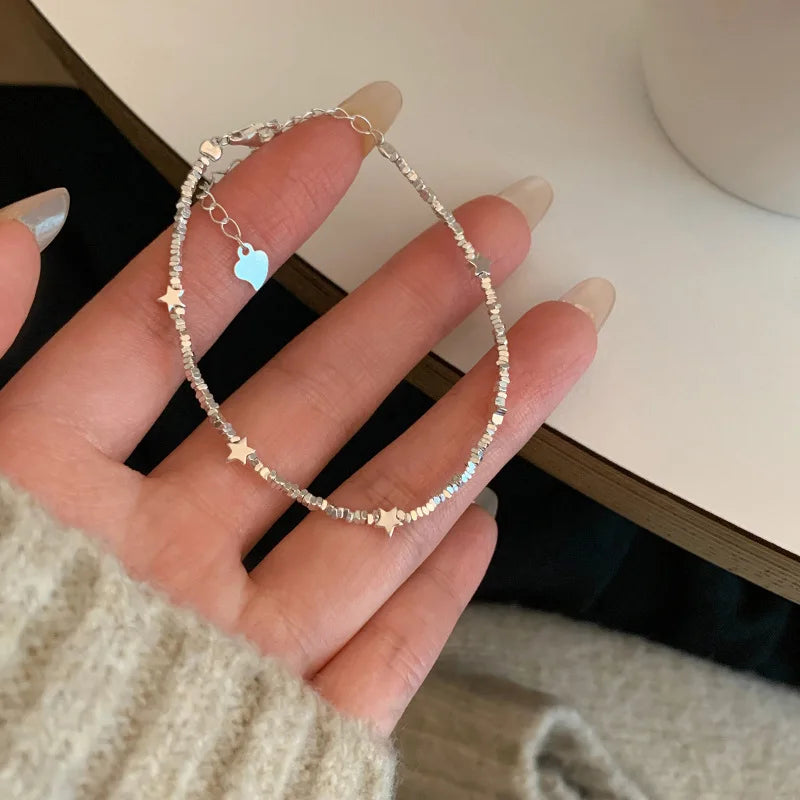 VENTFILLE 925 Silver Butterfly Bracelet – Cute Beaded String Design for Girls