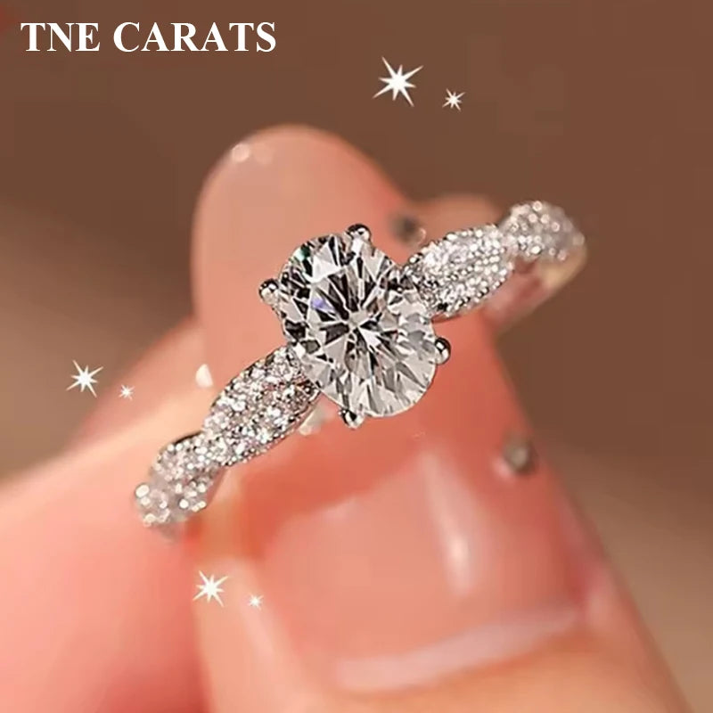 TEN CARATS 1 ct Moissanite Ring – Elegant Round-Cut Sparkle in 925 Sterling Silver for Engagements