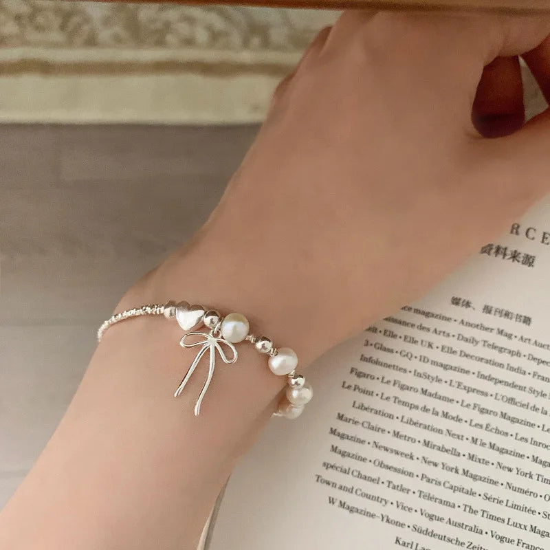 VENTFILLE 925 Silver Butterfly Bracelet – Cute Beaded String Design for Girls