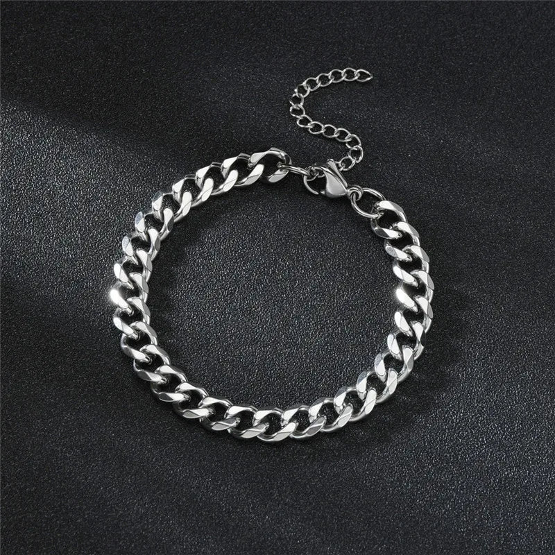 LETAPI Stainless Steel Cuban Chain Bracelet – Bold Unisex Hip-Hop Style for Men & Women