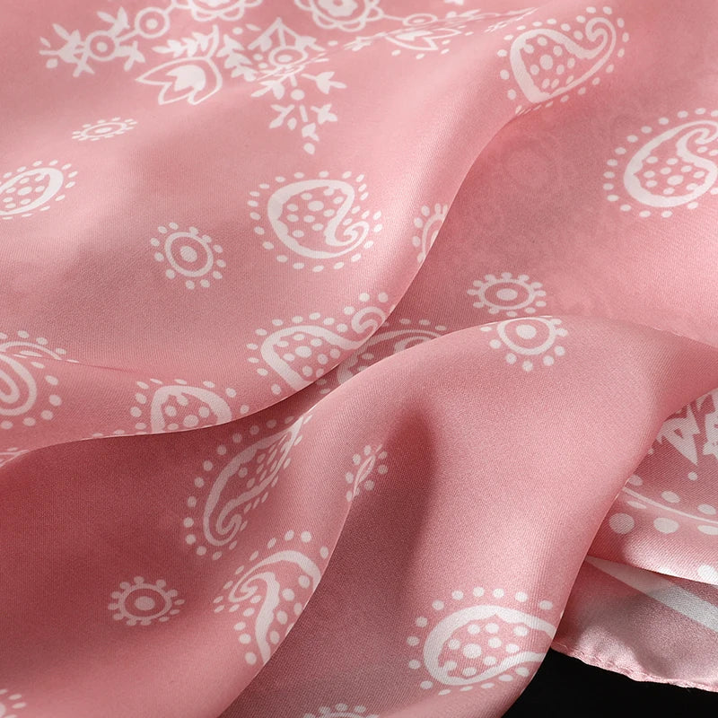 Floral Silk Hair Scarf – Elegant Spring Print Bandana for Hair, Neck & Head Styling
