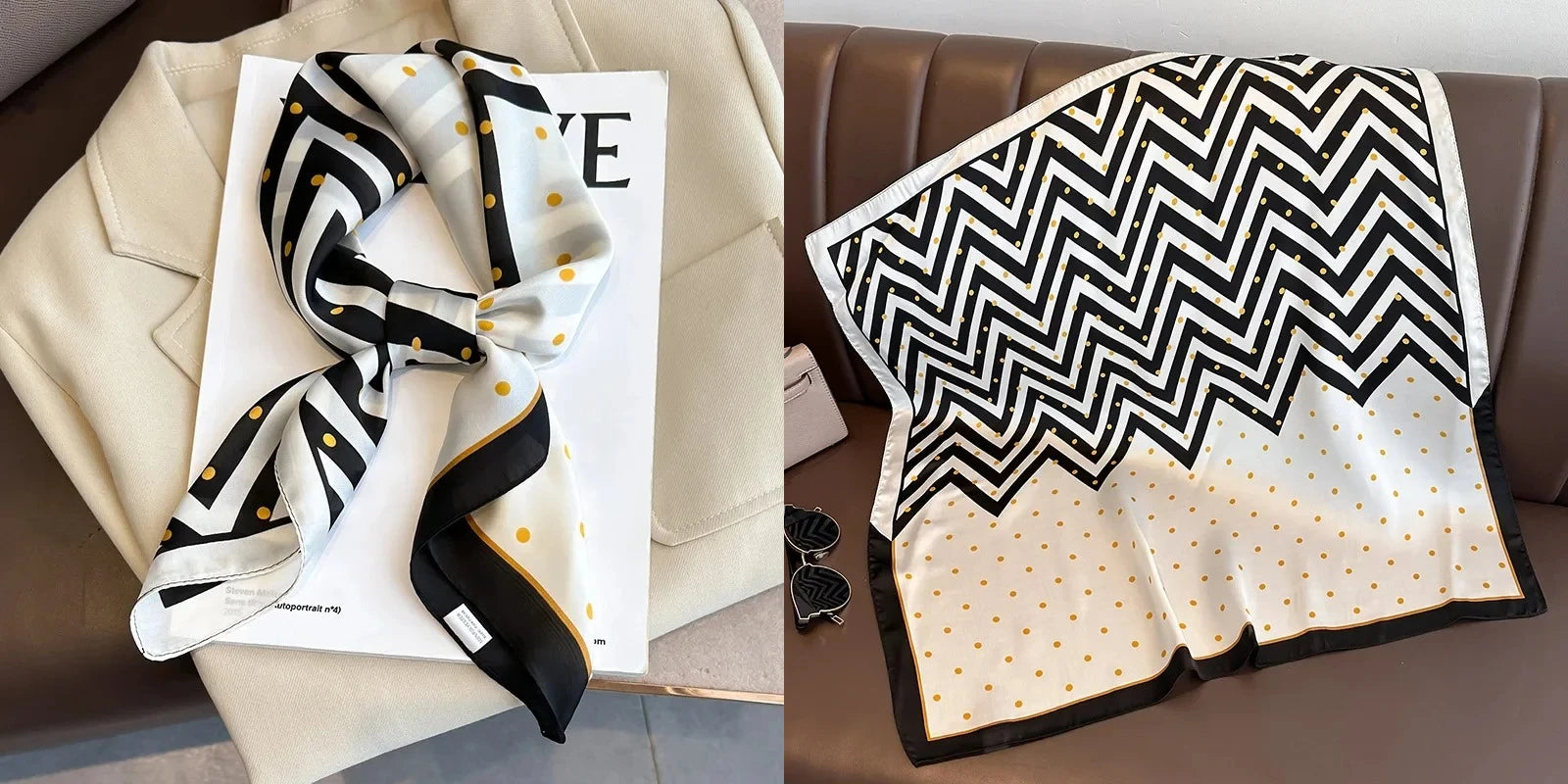 Luxury Floral Silk Scarf – Soft Satin Square Wrap for Hair, Neck & Hijab