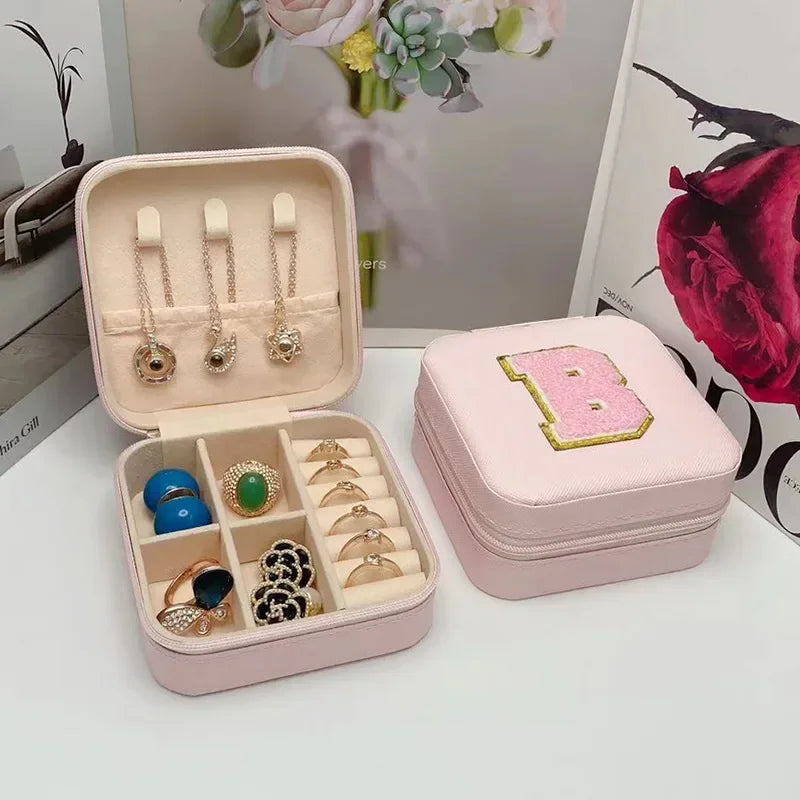 Mini Initial Jewelry Box – Personalized Travel Case, Perfect Bridesmaid or Birthday Gift