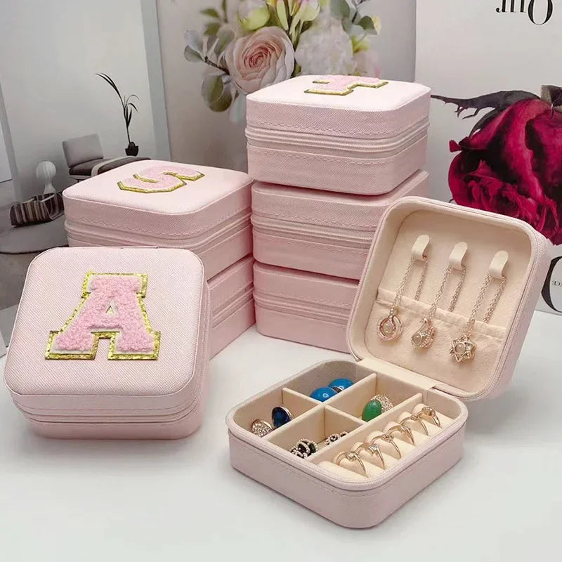 Mini Initial Jewelry Box – Personalized Travel Case, Perfect Bridesmaid or Birthday Gift