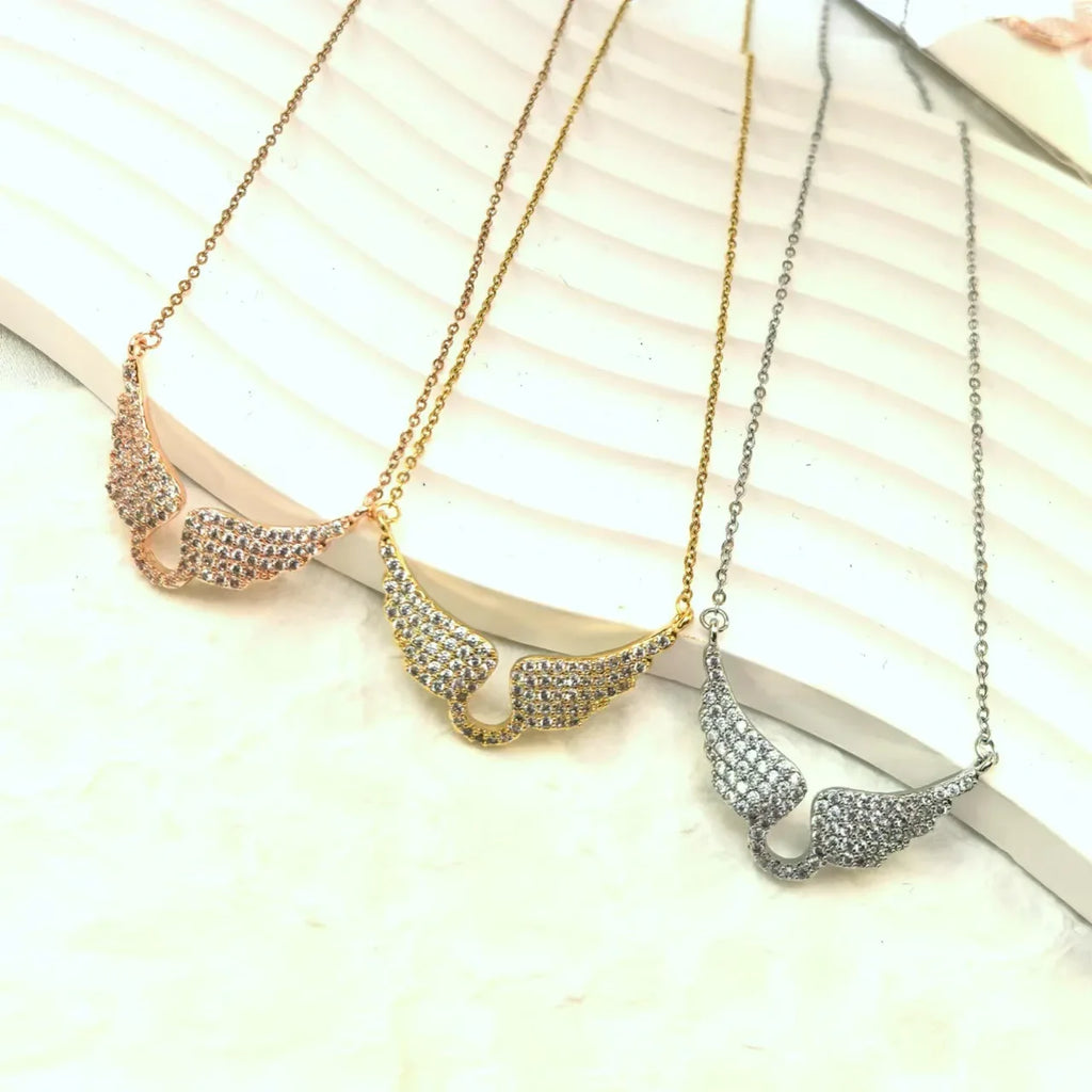 Titanium Steel Angel Wings Necklace – Elegant Clavicle Chain for Women