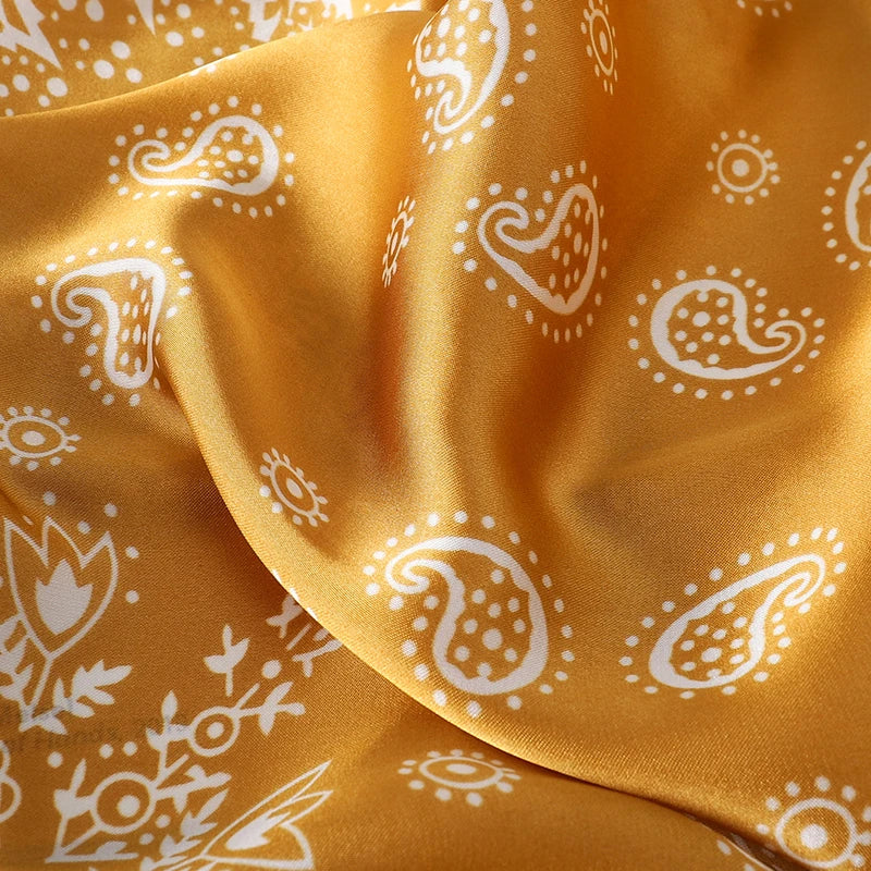 Floral Silk Hair Scarf – Elegant Spring Print Bandana for Hair, Neck & Head Styling