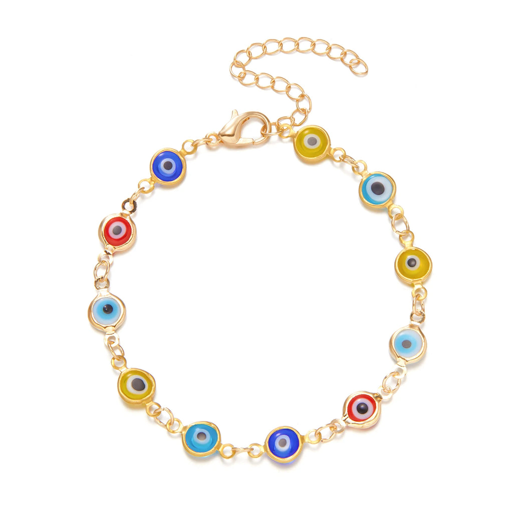 Turkish Evil Eye Bracelet – Adjustable Colorful Beaded Luck Charm for Women & Men