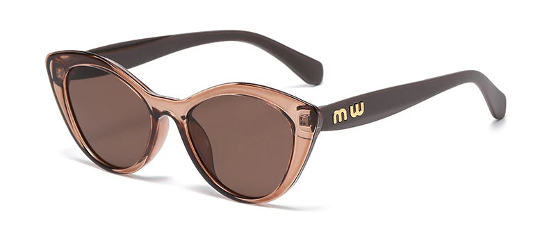 Cat Eye Sunglasses – Black & Leopard Small Frame UV400 Designer Style