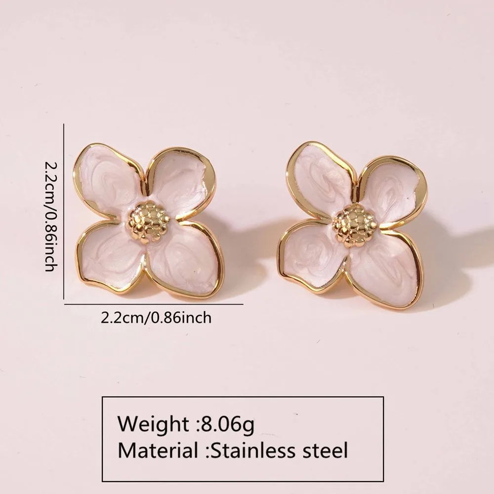 Cazador 2-Piece Flower Stud Earrings – 2025 Stainless Steel Trend for Parties, Weddings & Gifts