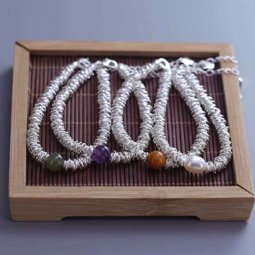 VENTFILLE 925 Silver Butterfly Bracelet – Cute Beaded String Design for Girls