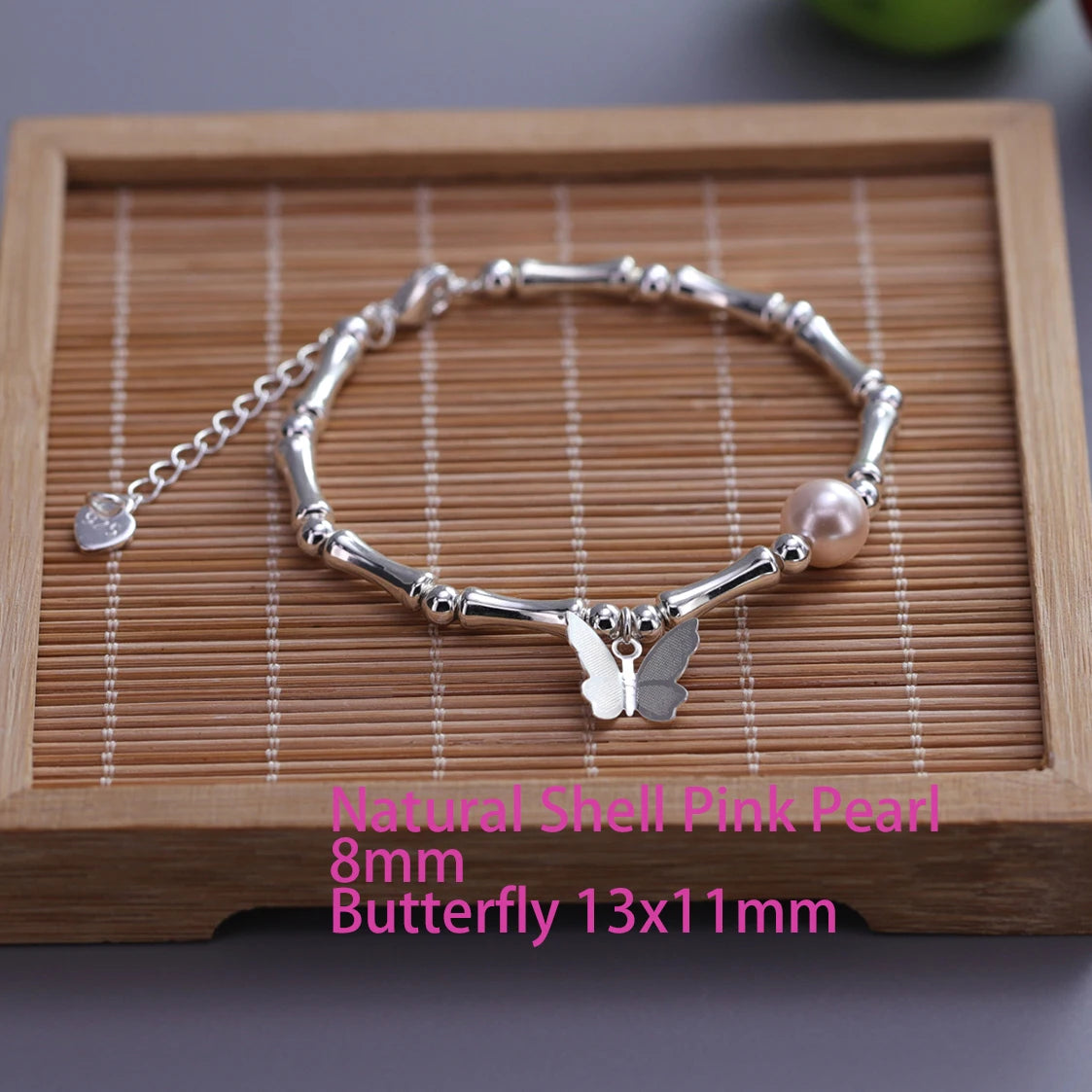 VENTFILLE 925 Silver Butterfly Bracelet – Cute Beaded String Design for Girls