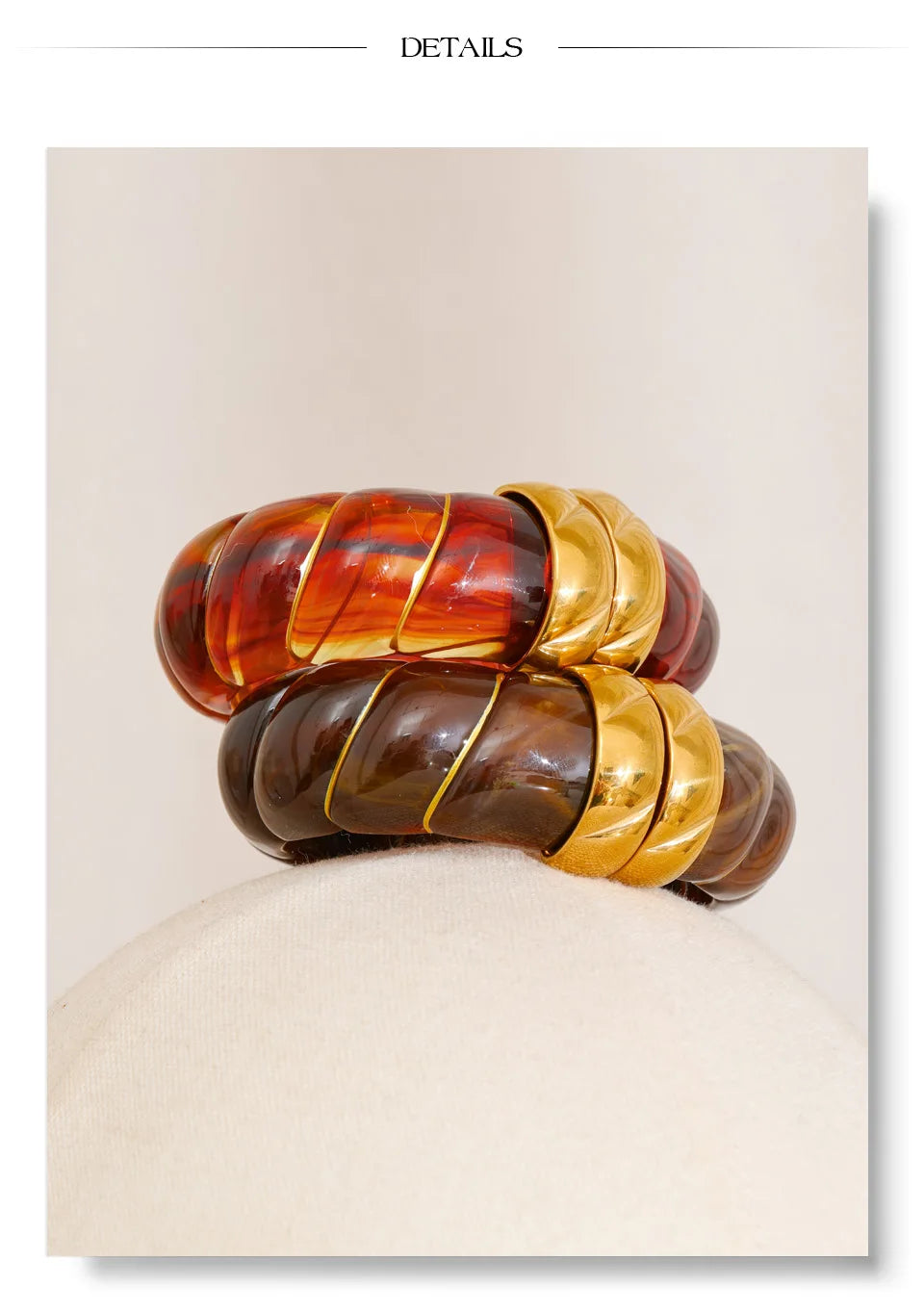 Yhpup Multi-Color Resin Statement Bracelet – Wide Acrylic Bangle with Stainless Steel Accents