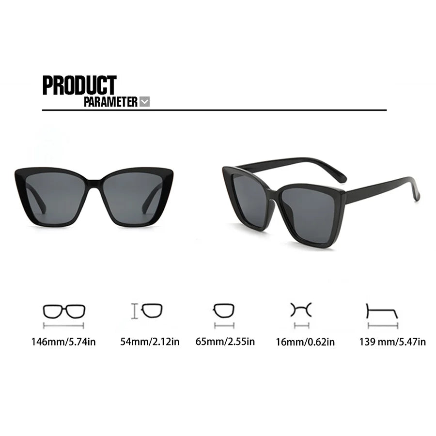 2PCS Cat Eye fashion Women Sunglasses Daily Holiday Beach Decorative Glasses