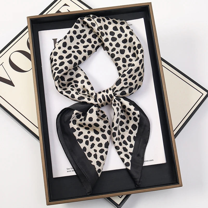 Luxury Square Silk Scarf – Elegant Satin Hijab & Headband Wrap for Women