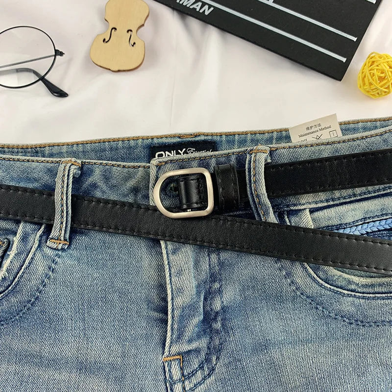 Casual Perforated PU Leather Belt – Simple Unisex Style for Jeans