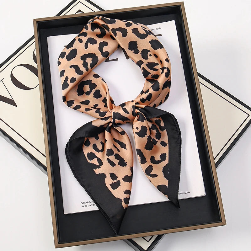 Luxury Square Silk Scarf – Elegant Satin Hijab & Headband Wrap for Women