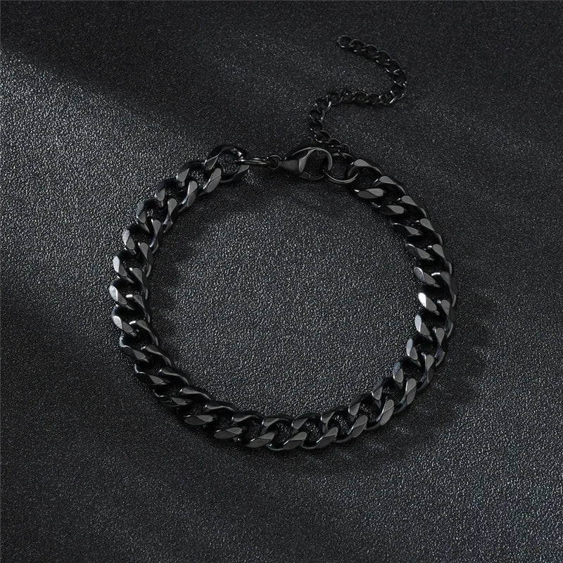 LETAPI Stainless Steel Cuban Chain Bracelet – Bold Unisex Hip-Hop Style for Men & Women