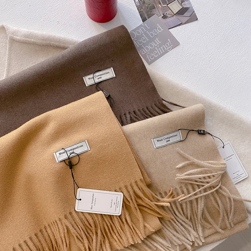 Luxury Winter Wool Scarf – Soft Cashmere Pashmina Shawl for Women, Thick & Warm 2024 Style