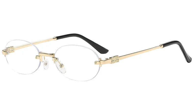 Frameless Oval Sunglasses – Luxury Summer Shades with UV Protection