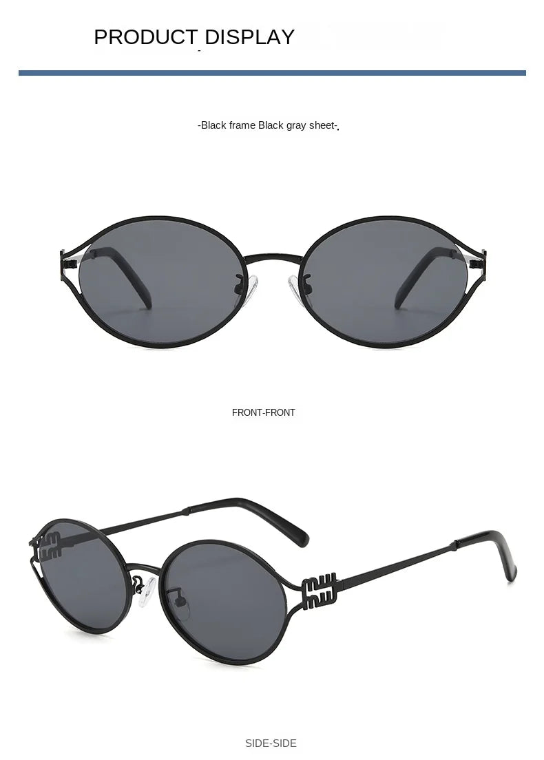 Metallic Cat Eye Sunglasses – Retro Small Frame Unisex UV Protection