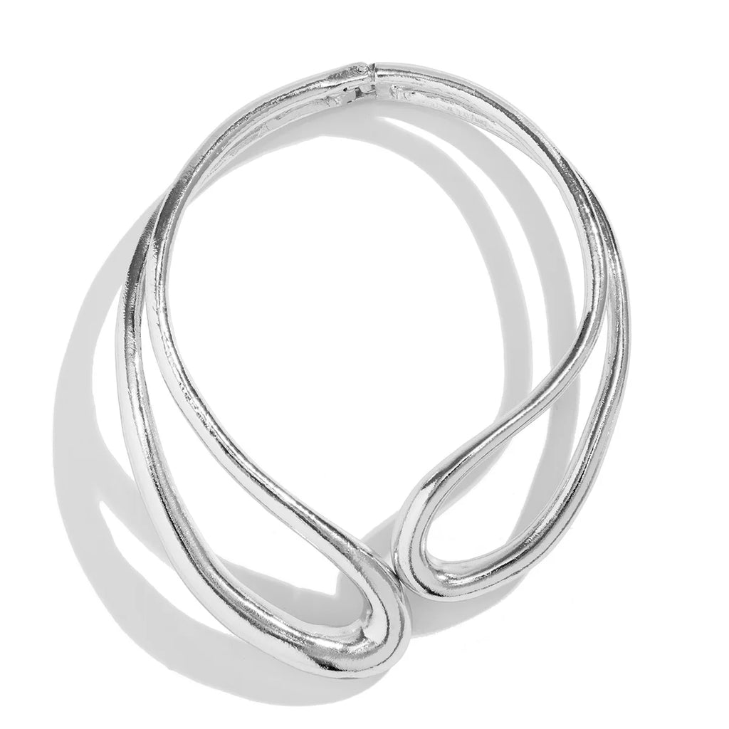 DIEZI Steampunk Irregular Clavicle Torques Necklace For Women Punk Gold Silver Color Statement Chokers Necklace Gift Jewelry