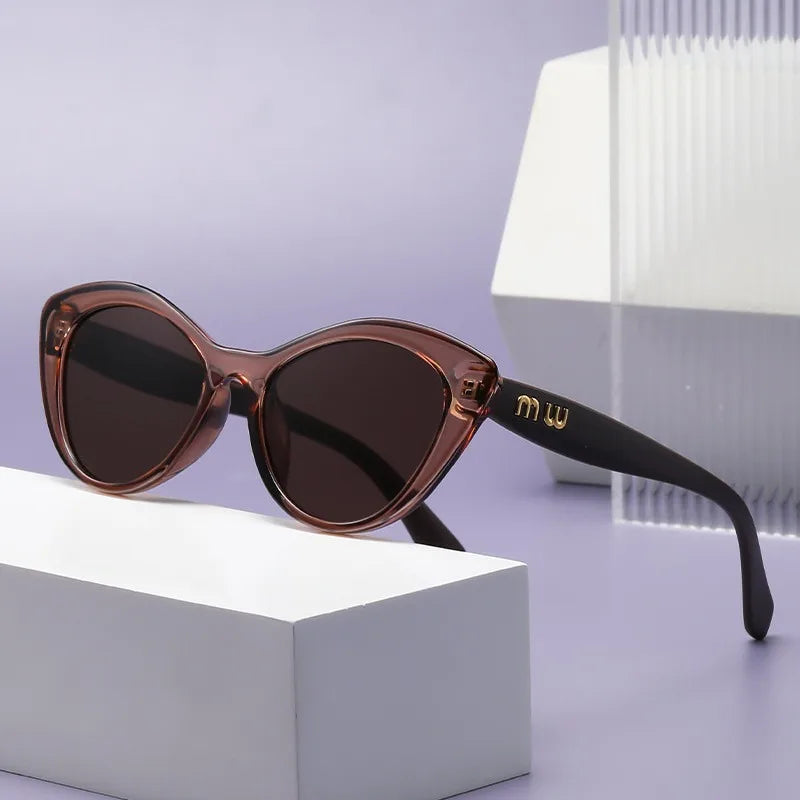 Cat Eye Sunglasses – Black & Leopard Small Frame UV400 Designer Style