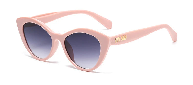 Cat Eye Sunglasses – Black & Leopard Small Frame UV400 Designer Style