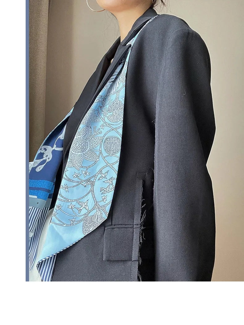 Luxury Horse Print Silk Ribbon Scarf – Thin Long Accessory for Bags, Hair & Neck