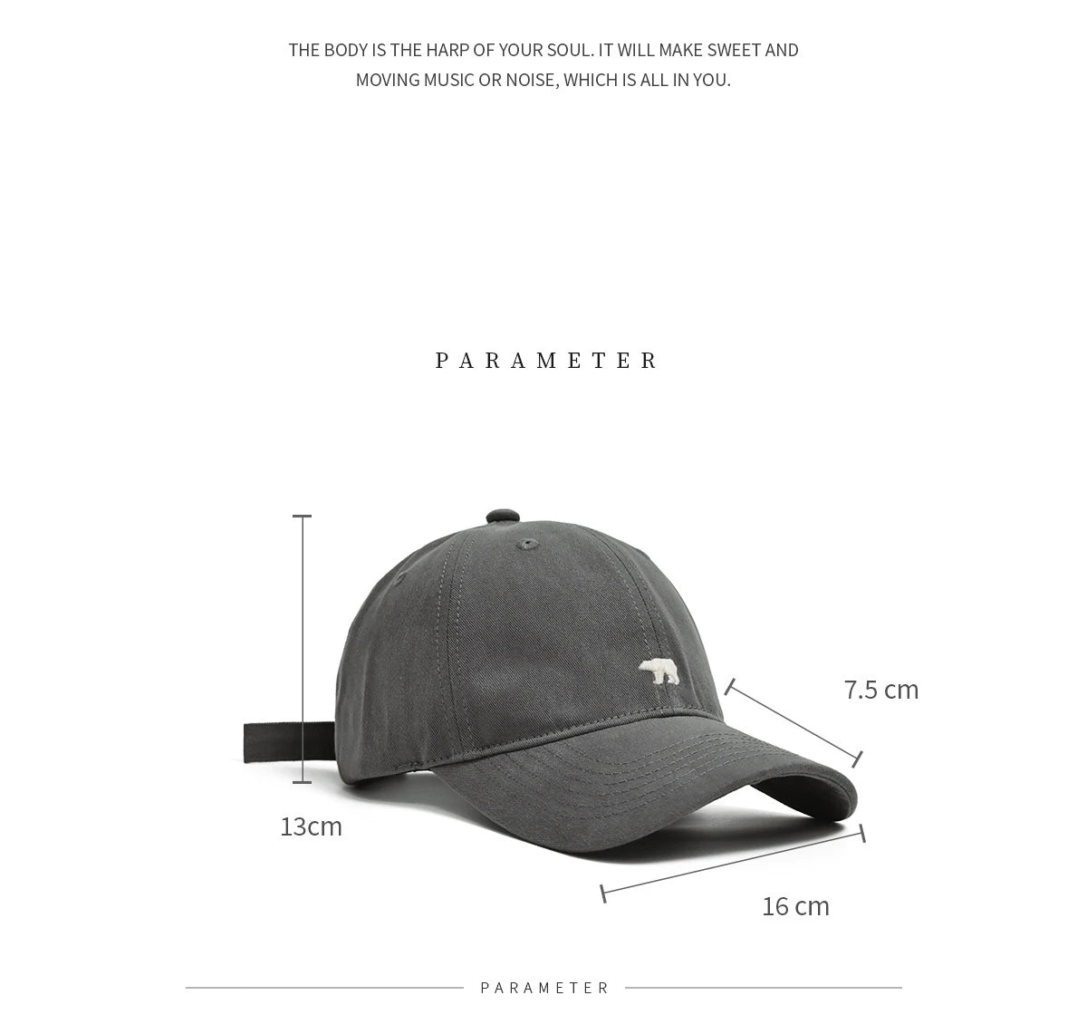 Bear Embroidered Baseball Cap – Breathable Adjustable Sun-Protective Style for Men & Women