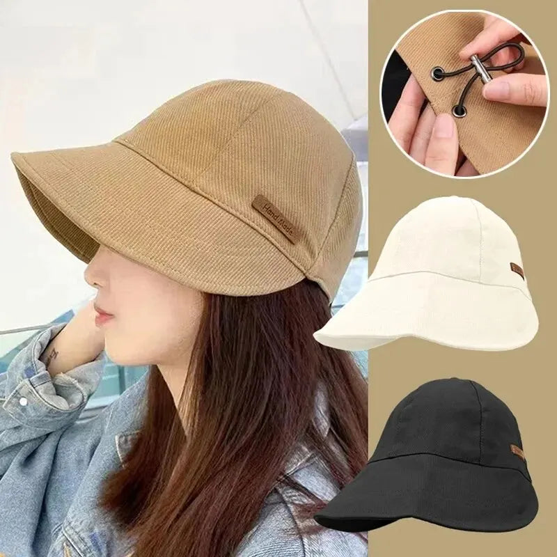 Foldable Summer Sunhat – Adjustable Cotton Wide-Brim Bucket for UV Protection