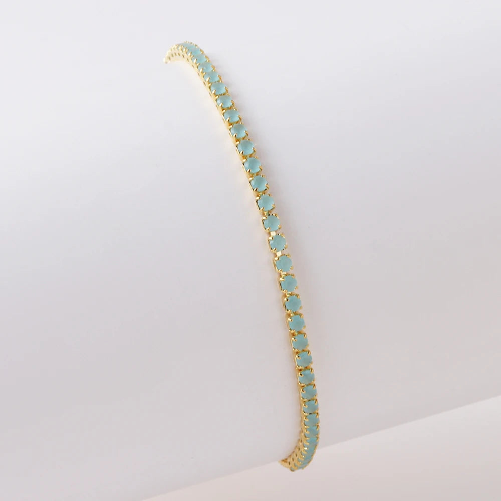 2 mm Adjustable Rainbow Tennis Bracelet – Colorful Zircon Charm for Women