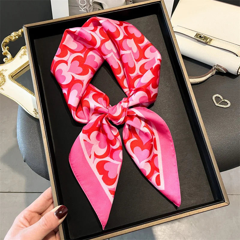 Printed Silk Scarf – Luxury Square Pashmina for Hair, Neck & Head Styling