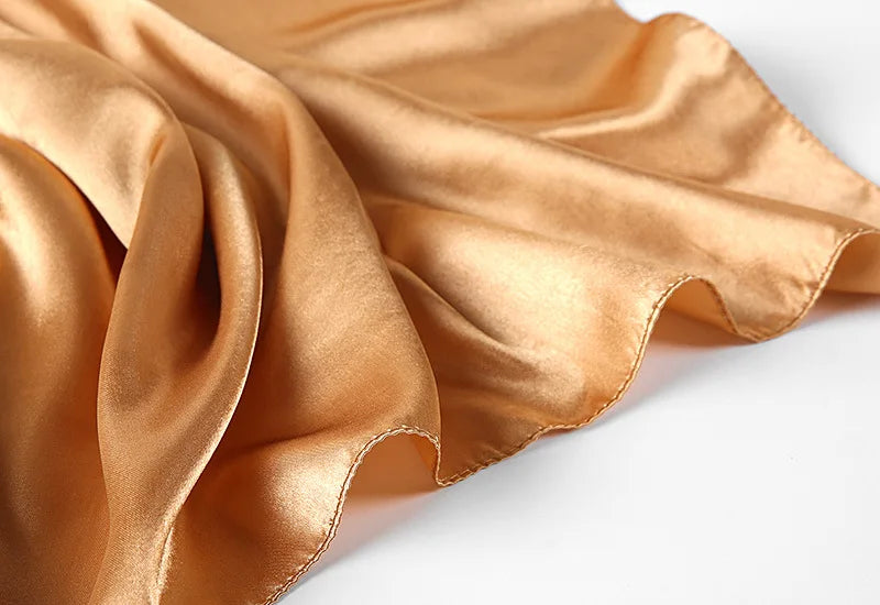 Luxury Silk Satin Scarf – Solid Color Hijab & Shawl Wrap, Elegant 90×90 cm Design