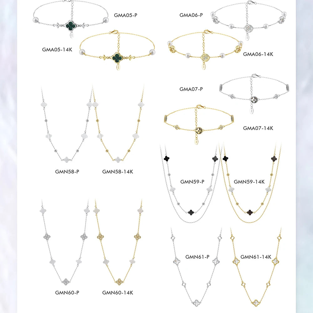 ORSA JEWELS Hollow Clover Necklace – 925 Silver Four-Flower Luxury Chain for Parties & Gifts