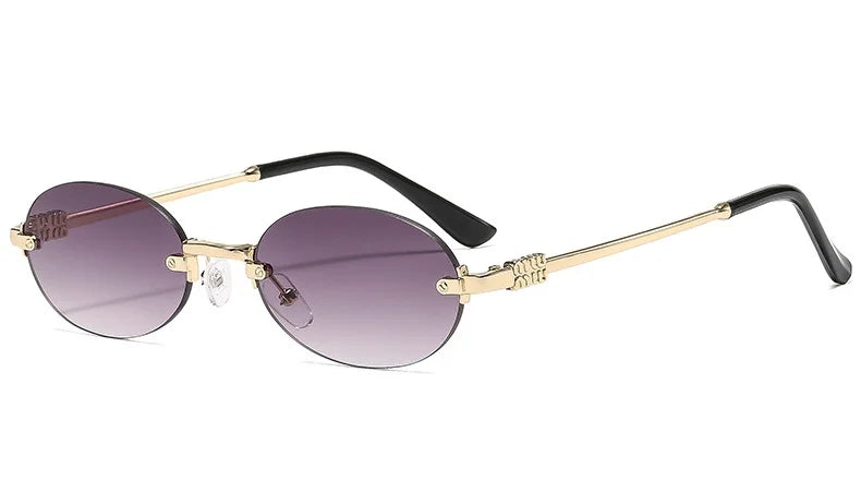 Frameless Oval Sunglasses – Luxury Summer Shades with UV Protection
