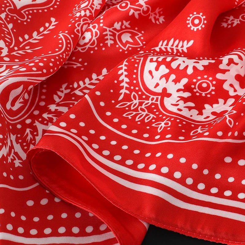 Floral Silk Hair Scarf – Elegant Spring Print Bandana for Hair, Neck & Head Styling