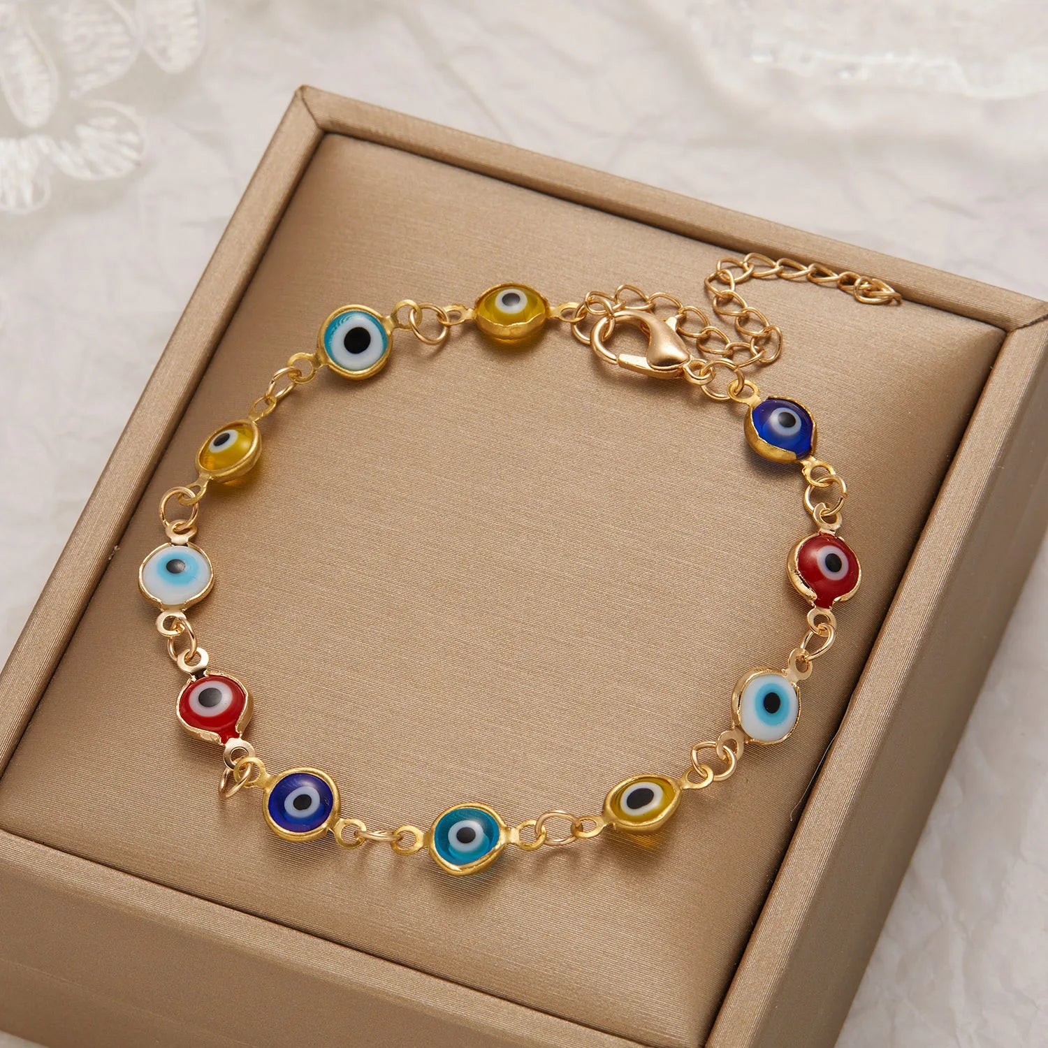 Turkish Evil Eye Bracelet – Adjustable Colorful Beaded Luck Charm for Women & Men