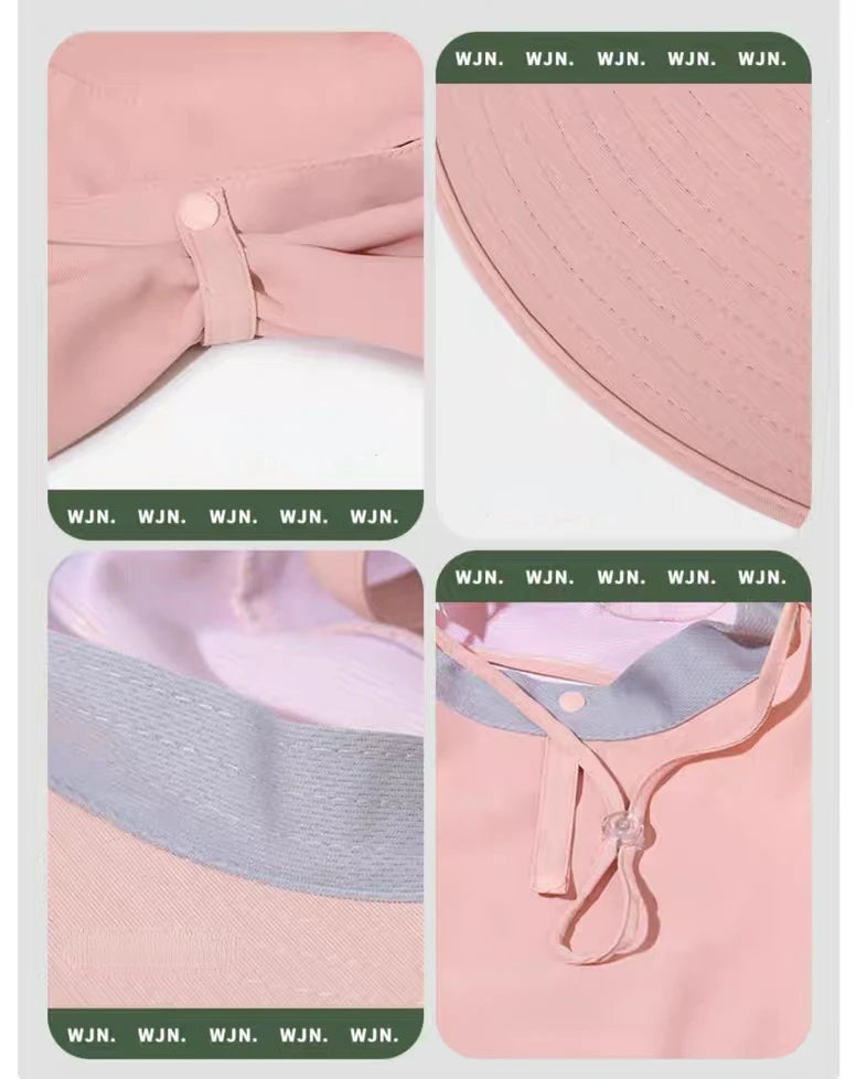 Women’s Wide-Brim Sun Bucket Hat – UPF 50+ Fishing & Safari Style with Neck Cover