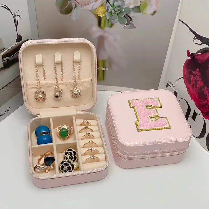 Mini Initial Jewelry Box – Personalized Travel Case, Perfect Bridesmaid or Birthday Gift