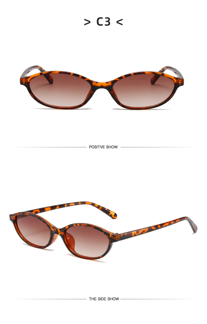 Retro Oval Sunglasses – Trendy Small Frame Cat Eye Design with Sun Protection