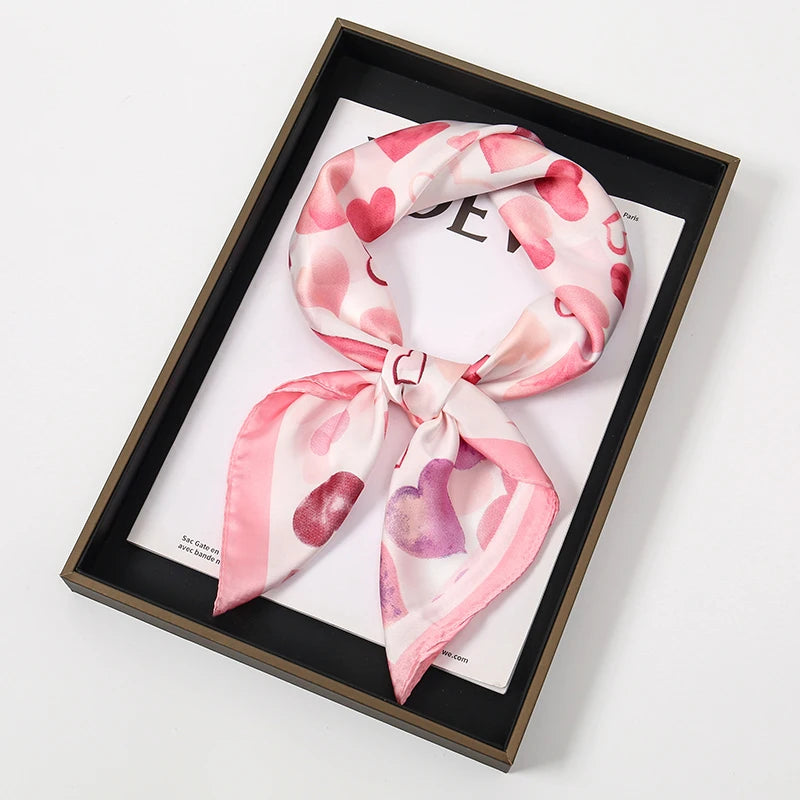 Bohemian Floral Silk Scarf – Luxury Square Satin Wrap for Hair, Neck & Hijab