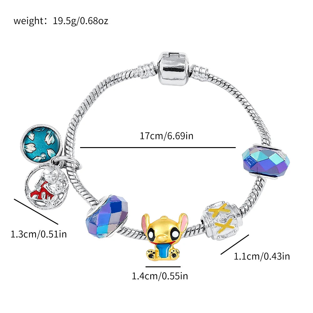 Disney Lilo & Stitch Beaded Bracelet – Cute Charm Bangle for Women & Kids