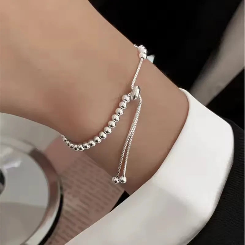 VENTFILLE 925 Silver Butterfly Bracelet – Cute Beaded String Design for Girls