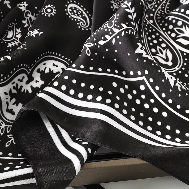 Floral Silk Hair Scarf – Elegant Spring Print Bandana for Hair, Neck & Head Styling