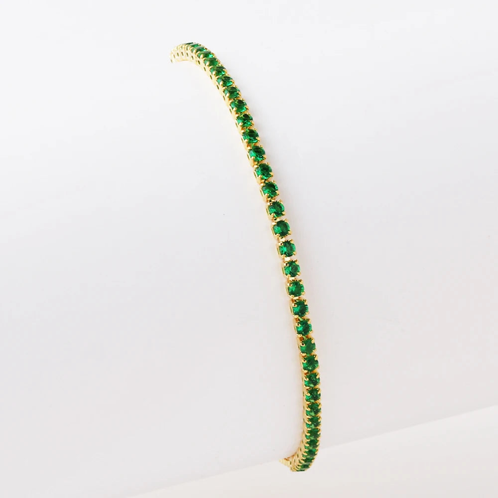 2 mm Adjustable Rainbow Tennis Bracelet – Colorful Zircon Charm for Women