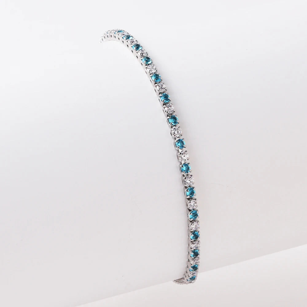 2 mm Adjustable Rainbow Tennis Bracelet – Colorful Zircon Charm for Women