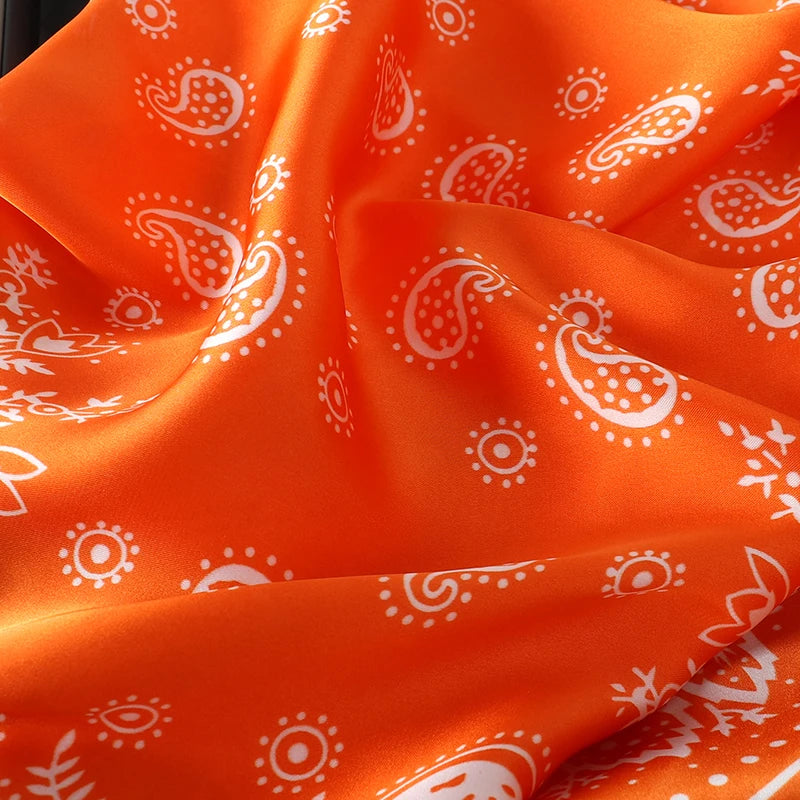 Floral Silk Hair Scarf – Elegant Spring Print Bandana for Hair, Neck & Head Styling