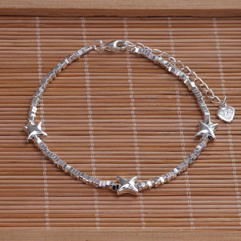 VENTFILLE 925 Silver Butterfly Bracelet – Cute Beaded String Design for Girls