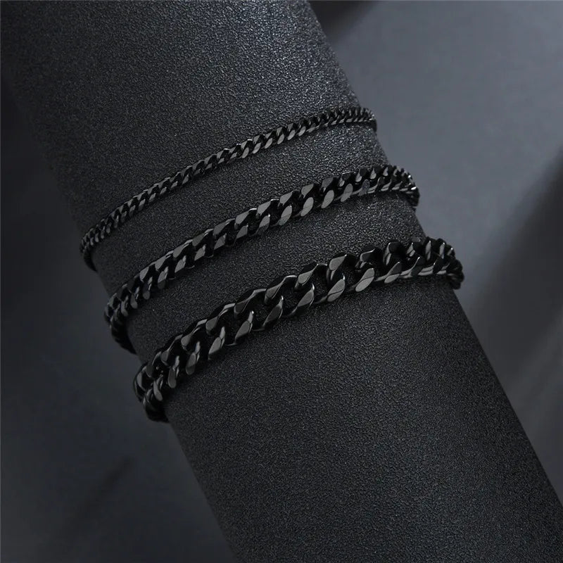 LETAPI Stainless Steel Cuban Chain Bracelet – Bold Unisex Hip-Hop Style for Men & Women