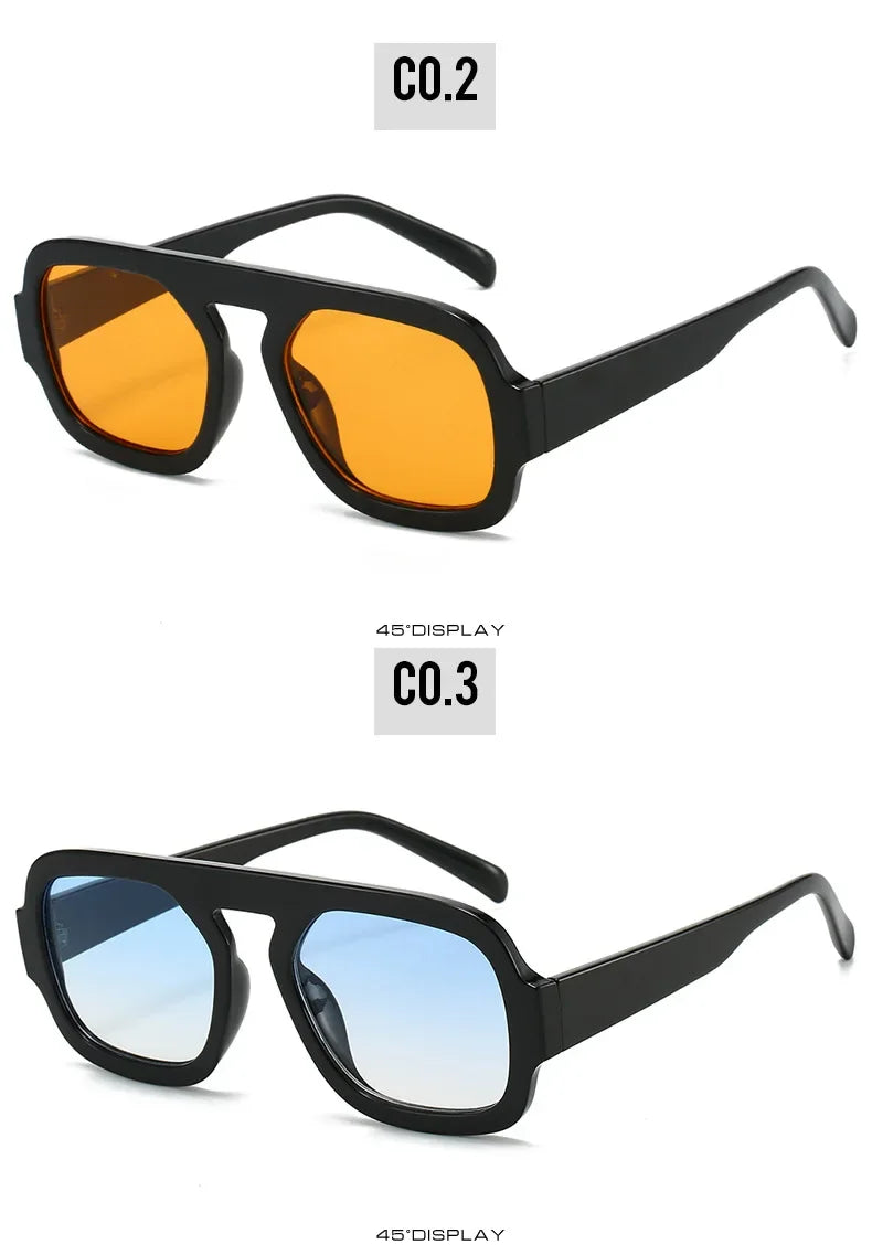 Retro Square Sunglasses – Gradient UV400 Unisex Punk Designer Shades